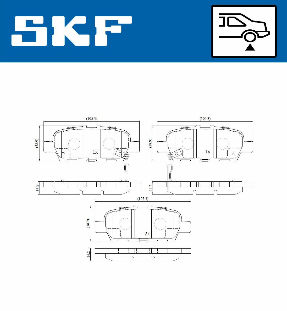 Sada brzdových platničiek kotúčovej brzdy SKF